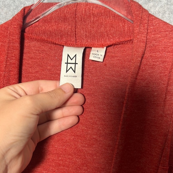 Fall Marc Bouwer Shimmer exaggerated Waterfall ruffle Rust open Cardigan L - Picture 2 of 5